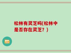 松林有灵芝吗(松林中是否存在灵芝？)