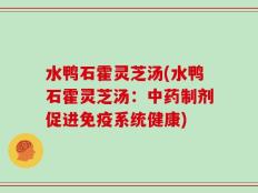 水鸭石霍灵芝汤(水鸭石霍灵芝汤：中药制剂促进免疫系统健康)