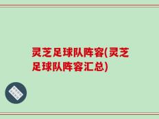 灵芝足球队阵容(灵芝足球队阵容汇总)