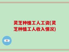 灵芝种植工人工资(灵芝种植工人收入情况)