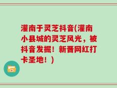 灌南于灵芝抖音(灌南小县城的灵芝风光，被抖音发掘！新晋网红打卡圣地！)