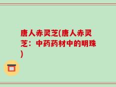 唐人赤灵芝(唐人赤灵芝：中药药材中的明珠)