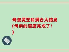 母亲灵芝和满仓大结局(母亲的遗愿完成了！)