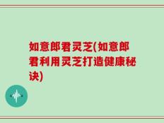 如意郎君灵芝(如意郎君利用灵芝打造健康秘诀)