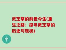 灵芝草的前世今生(重生之路：探寻灵芝草的历史与现状)