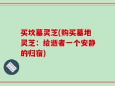 买坟墓灵芝(购买墓地灵芝：给逝者一个安静的归宿)
