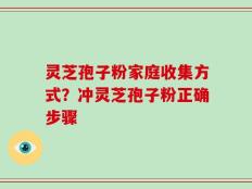 灵芝孢子粉家庭收集方式？冲灵芝孢子粉正确步骤
