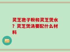 灵芝孢子粉和灵芝煲水？灵芝煲汤要配什么材料