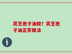 灵芝孢子油胶？灵芝孢子油正宗做法