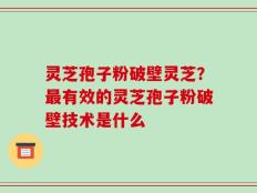 灵芝孢子粉破壁灵芝？最有效的灵芝孢子粉破壁技术是什么