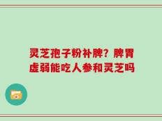 灵芝孢子粉补脾？脾胃虚弱能吃人参和灵芝吗