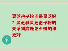 灵芝孢子粉还是灵芝好？灵芝和灵芝孢子粉的关系到底是怎么样的谁更好