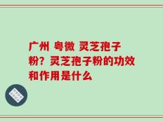 广州 粤微 灵芝孢子粉？灵芝孢子粉的功效和作用是什么
