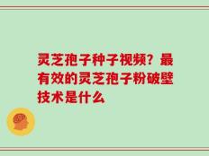灵芝孢子种子视频？最有效的灵芝孢子粉破壁技术是什么