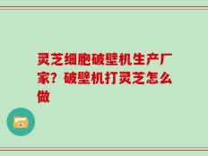 灵芝细胞破壁机生产厂家？破壁机打灵芝怎么做