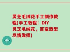 灵芝毛绒花手工制作教程(手工教程：DIY灵芝毛绒花，百变造型尽情发挥)