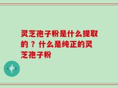 灵芝孢子粉是什么提取的 ？什么是纯正的灵芝孢子粉
