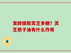 发酵提取灵芝多糖？灵芝孢子油有什么作用