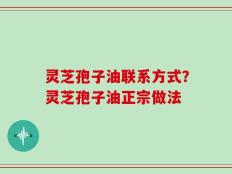 灵芝孢子油联系方式？灵芝孢子油正宗做法
