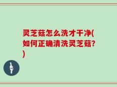 灵芝菇怎么洗才干净(如何正确清洗灵芝菇？)