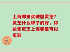 上海哪里买破壁灵芝？灵芝什么牌子的好，祁达堂灵芝上海哪里可以买到