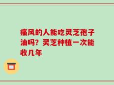 痛风的人能吃灵芝孢子油吗？灵芝种植一次能收几年