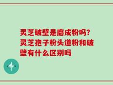 灵芝破壁是磨成粉吗？灵芝孢子粉头道粉和破壁有什么区别吗