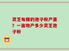 灵芝每棵的孢子粉产量？一亩地产多少灵芝孢子粉