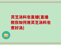 灵芝汤料包直播(直播教你如何用灵芝汤料包煮好汤)