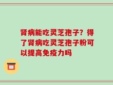 肾病能吃灵芝孢子？得了肾病吃灵芝孢子粉可以提高免疫力吗