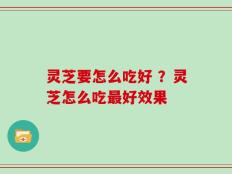 灵芝要怎么吃好 ？灵芝怎么吃最好效果