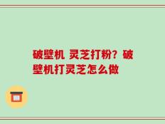 破壁机 灵芝打粉？破壁机打灵芝怎么做