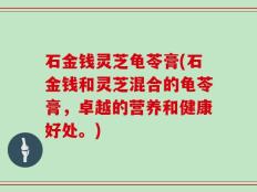石金钱灵芝龟苓膏(石金钱和灵芝混合的龟苓膏，卓越的营养和健康好处。)