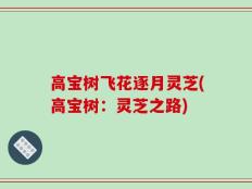 高宝树飞花逐月灵芝(高宝树：灵芝之路)