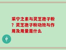 采宁之素与灵芝孢子粉？灵芝孢子粉功效与作用及用量是什么