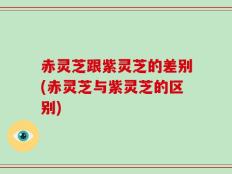 赤灵芝跟紫灵芝的差别(赤灵芝与紫灵芝的区别)