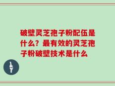 破壁灵芝孢子粉配伍是什么？最有效的灵芝孢子粉破壁技术是什么