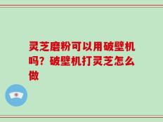 灵芝磨粉可以用破壁机吗？破壁机打灵芝怎么做