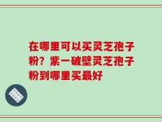 在哪里可以买灵芝孢子粉？紫一破壁灵芝孢子粉到哪里买最好