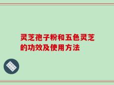 灵芝孢子粉和五色灵芝的功效及使用方法
