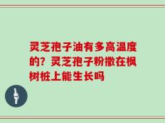 灵芝孢子油有多高温度的？灵芝孢子粉撒在枫树桩上能生长吗