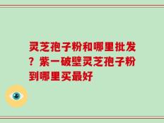 灵芝孢子粉和哪里批发？紫一破壁灵芝孢子粉到哪里买最好