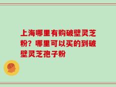 上海哪里有购破壁灵芝粉？哪里可以买的到破壁灵芝孢子粉