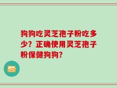 狗狗吃灵芝孢子粉吃多少？正确使用灵芝孢子粉保健狗狗？