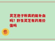 灵芝孢子粉真的能补血吗？野生灵芝有药用价值吗