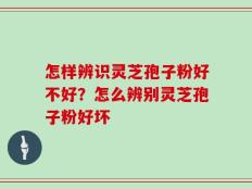 怎样辨识灵芝孢子粉好不好？怎么辨别灵芝孢子粉好坏