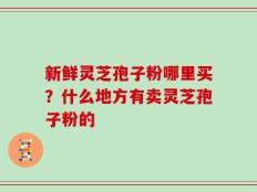 新鲜灵芝孢子粉哪里买？什么地方有卖灵芝孢子粉的