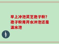 早上冲泡灵芝孢子粉？孢子粉用开水冲泡还是温水泡