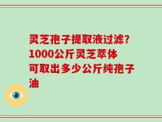 灵芝孢子提取液过滤？1000公斤灵芝萃体可取出多少公斤纯孢子油