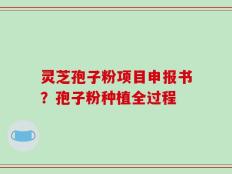 灵芝孢子粉项目申报书？孢子粉种植全过程